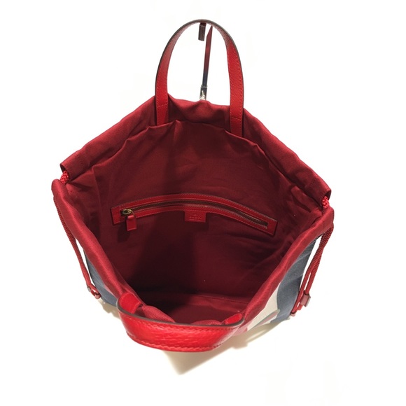 Gucci Sylvie Canvas Drawstring Backpack -Web Stripes -NEW - Picture 4 of 11